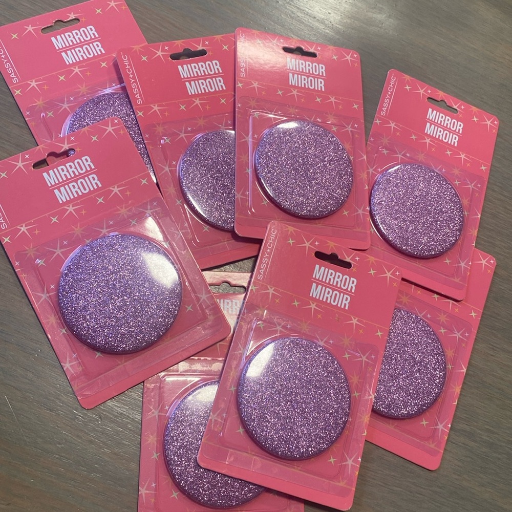 Glitter Compact Mirrors Set of 8
